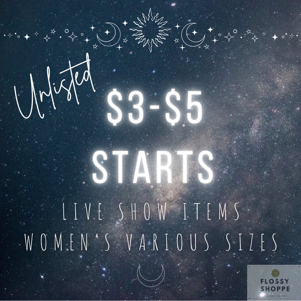 $3 - $5 Women’s Live Show #1 - 100 | Unlisted + Random Pulls | Low Starts